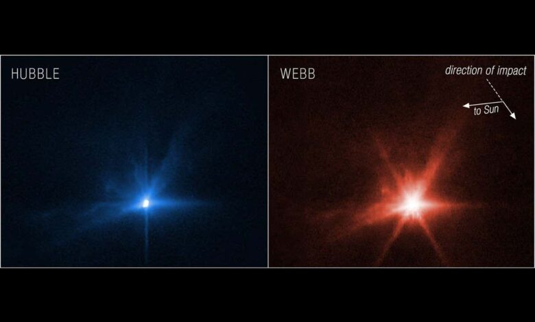 Hubble and JWST both saw the aftermath of NASA's DART asteroid mission
